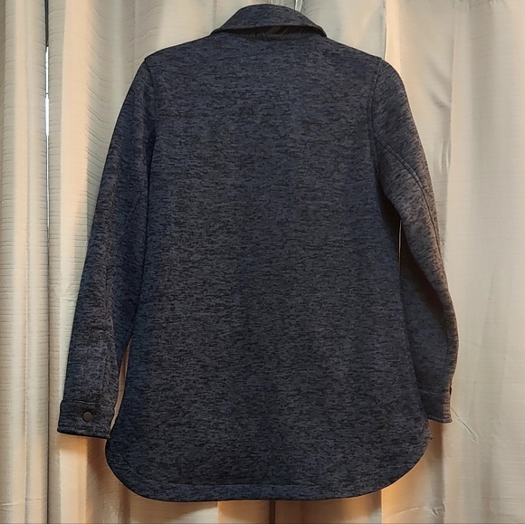 Lands' End Charcoal Heathet Button-Up Jacket Shacket Size Small - Picture 4 of 6